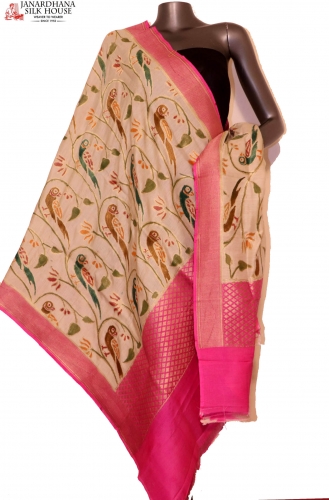 Exquisite & Designer Finest Quality Handloom Pure Tussar Silk Dupatta